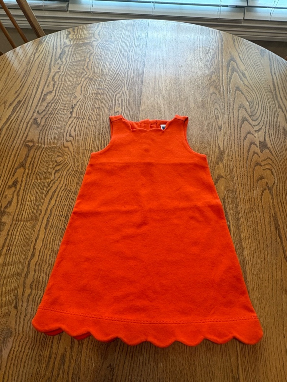 JANIE AND JACK Santorini Sunset Orange Scallop Hem Sleeveless Knit Dress Girls 2